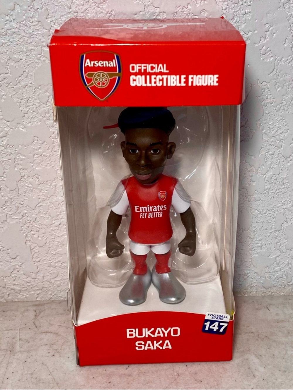 Arsenal FC Bukayo Saka Official Collectible Figure #147 MINIX 12cm Box Has Dings